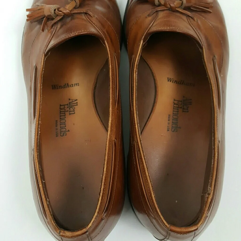 Allen Edmonds Windham Loafers Brown Leather Slip On Shoes Mens 10D